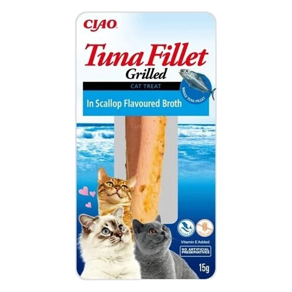 Pamlsok Inaba Churu Grilled cat Tuniak vo vývare z hrebenatky 12 ks 180 g