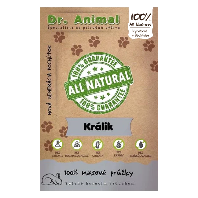 Pamlsok Dr. Animal králik mäs. prúžky 80g