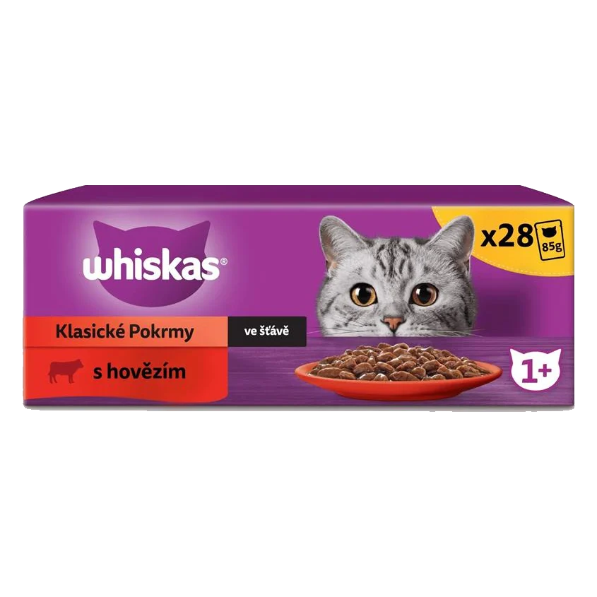 Mars WHISKAS kapsička cat s hovädzím mäsom v šťave 28 x 85 g
