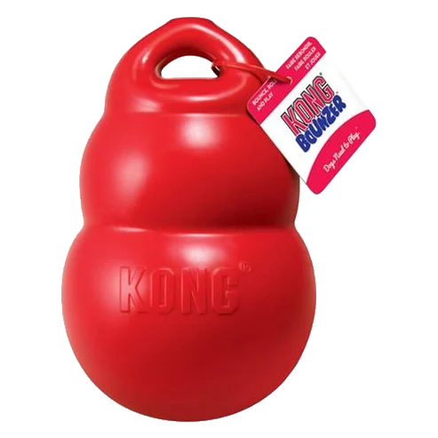 Hračka Kong Dog Bounzer Granát s úchytom, aportovací, červený, guma, L