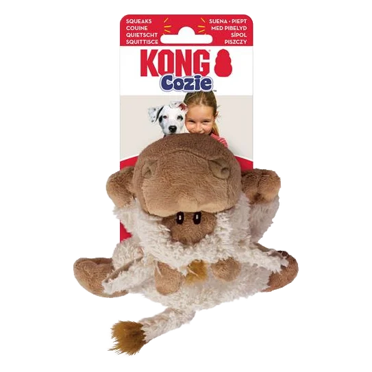 Hračka Kong Dog Cozie Naturals zvieratko s pískatkom ass. polyester S
