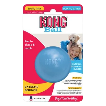 Hračka Kong Dog Puppy Lopta modrá/ružová, guma prírodná, S