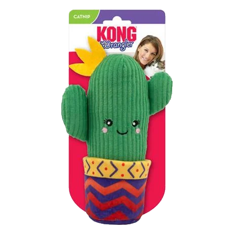 Hračka Kong Cat Kaktus Wrangler s kvetináčom, zelená, polyester