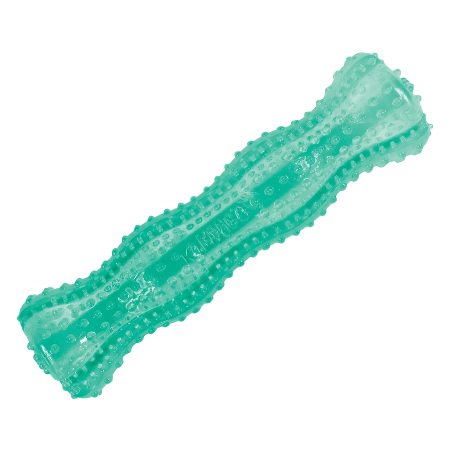 Hračka Kong Dog Squeezz Dental Tyč, plniaca, modro-zelená, guma termoplastická, M
