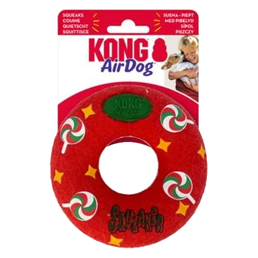 Hračka Kong Dog Holiday AirDog Squeaker Donut s pískatkom, guma vulkanizovaná, M