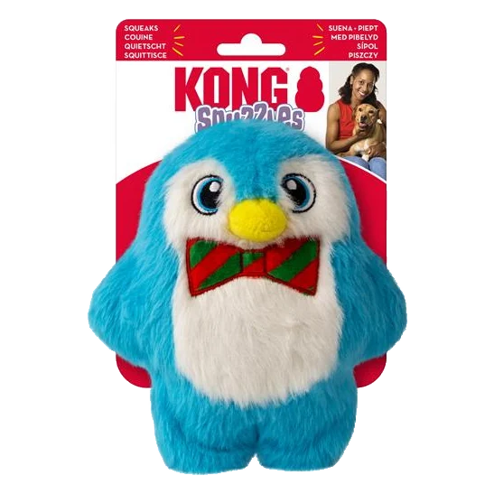 Hračka Kong Dog Holiday KONG Holiday Snuzzles Penguin,plyš,modrá S