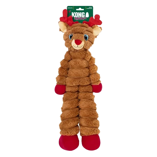 Hračka KONG Holiday Shakers™ Crumples Reindeer Red XL s pískatkom, polyester