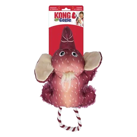 Hračka Kong Dog Cozzie Tugg Slon, pískajúci, fialový, polyester, M/L
