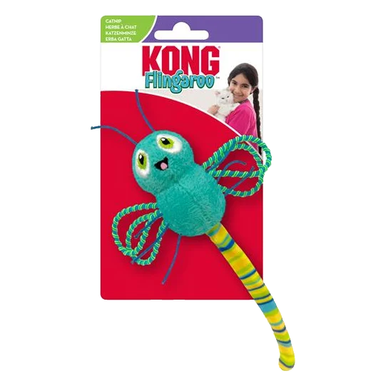 Hračka Kong Cat Flingaroo Dragonfly mix Vážka 2 farby polyester