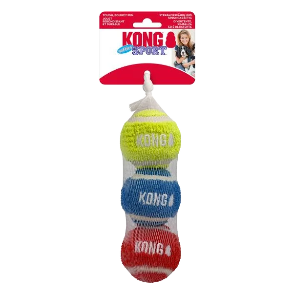 Hračka Kong Dog Sport Softies Loptičky tenis 3ks guma vulkanizovaná M