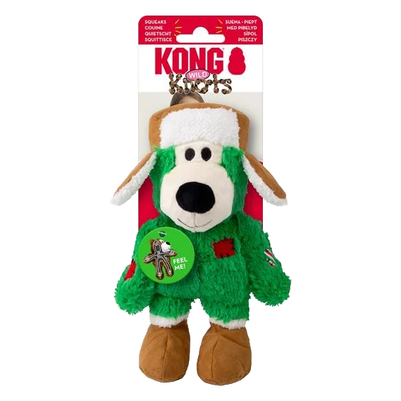 Hračka Kong Dog Holiday Wild Knots Bear Assorted s pískatkom,polyester ,rôzne farby S/M