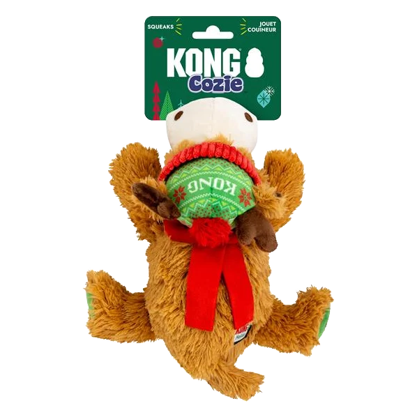Hračka KONG Holiday Cozie™ Reindeer RG Md s pískatkom, polyester