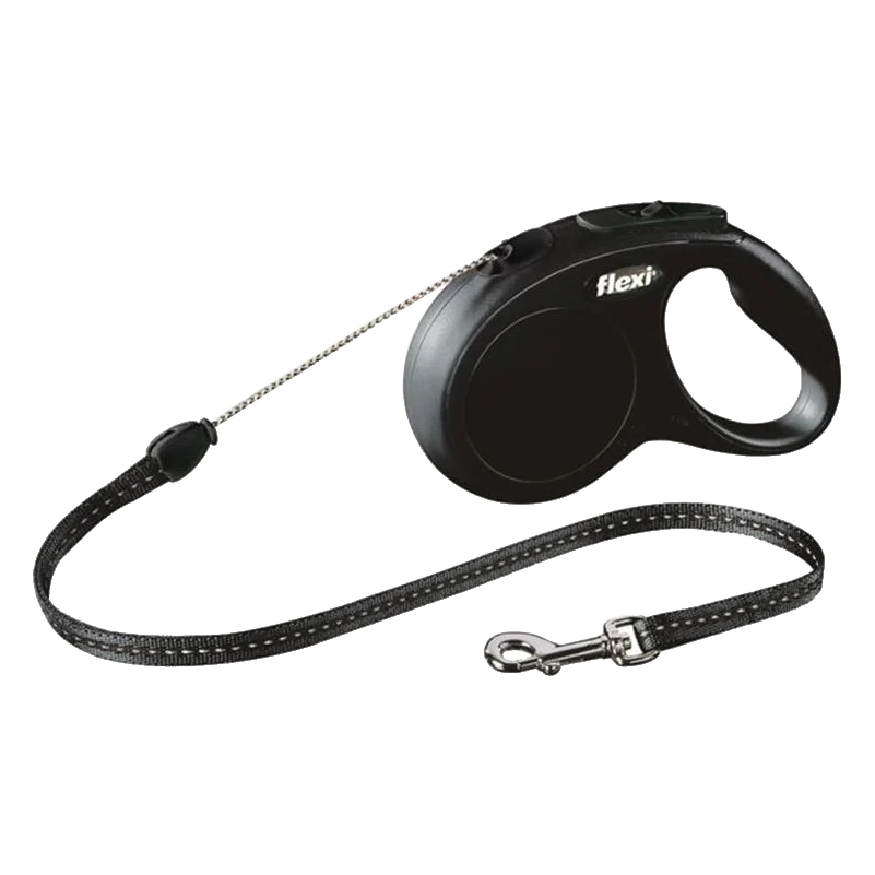 Vodítko Flexi Classic NEW lanko S 5 m čierne (do 12 kg)