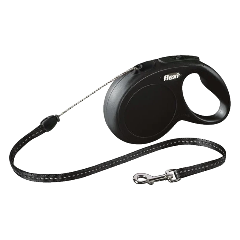 Vodítko Flexi Classic NEW lanko S 8 m čierne (do 12 kg)