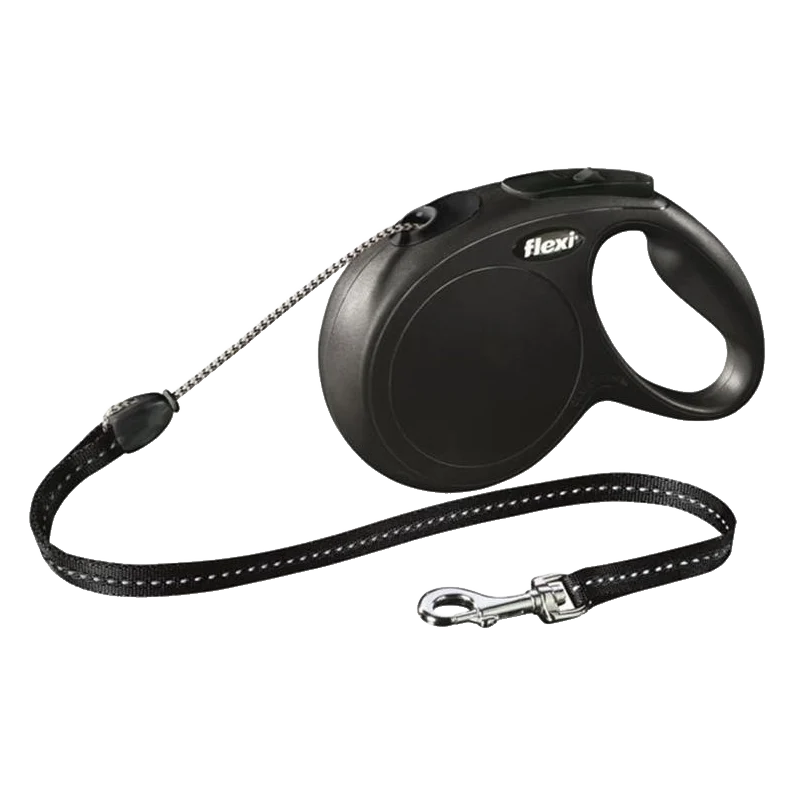 Vodítko Flexi Classic NEW lanko M 8 m čierne (do 20 kg)