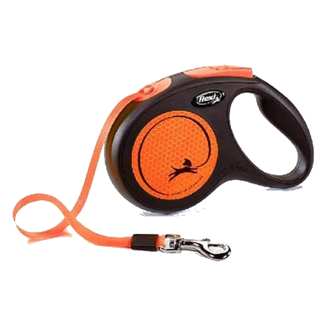 Vodítko Flexi New Neon páska S 5 m oranžové (do 15 kg)