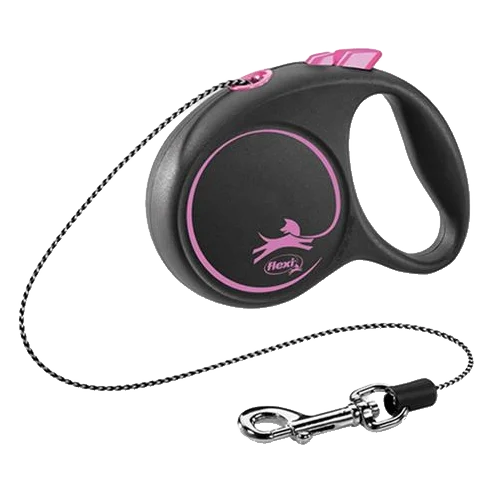 Vodítko Flexi Black Design lanko S 5 m ružové (do 12 kg)
