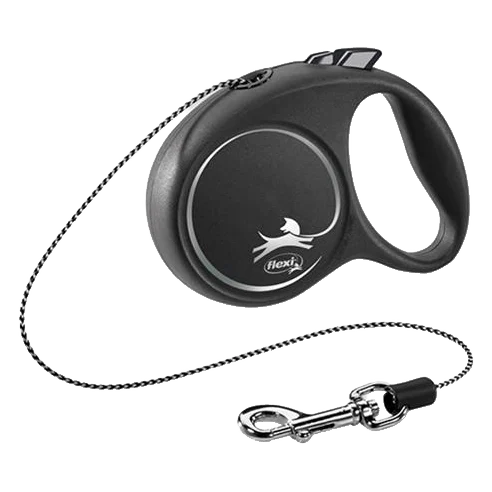 Vodítko Flexi Black Design lanko M 5 m čierne (do 20 kg)