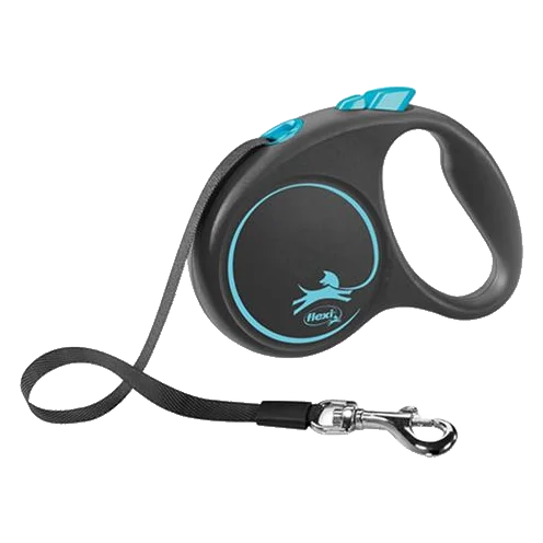 Vodítko Flexi Black Design páska L 5 m modré (do 50 kg)