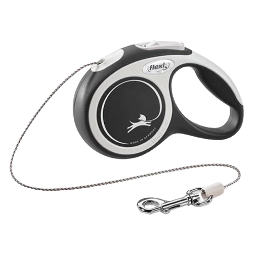 Vodítko Flexi New Comfort lanko M 5 m čierne (do 20 kg)
