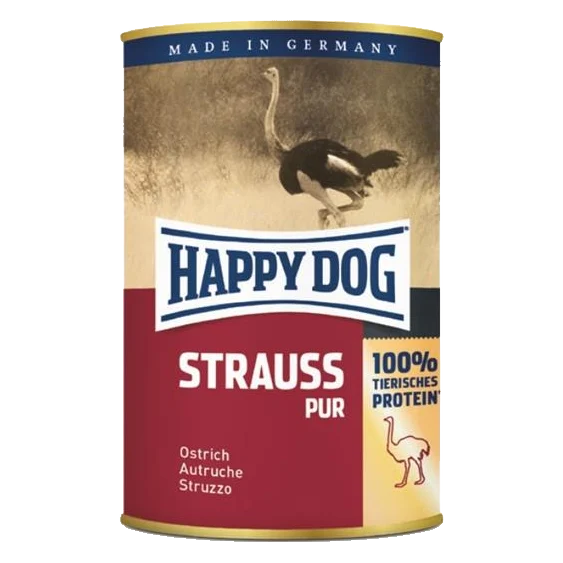 Happy Dog PREMIUM - Fleisch Pur - pštrosie mäso konzerva 400 g