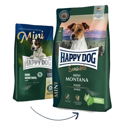Happy Dog SUPER PREMIUM - Sensible MINI - Montana konské mäso a zemiaky / bez obilia 4 kg