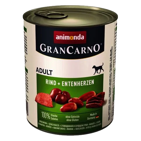 Animonda GRANCARNO® dog adult hovädzie a kačacie srdiečka bal. 6 x 800g konzerva
