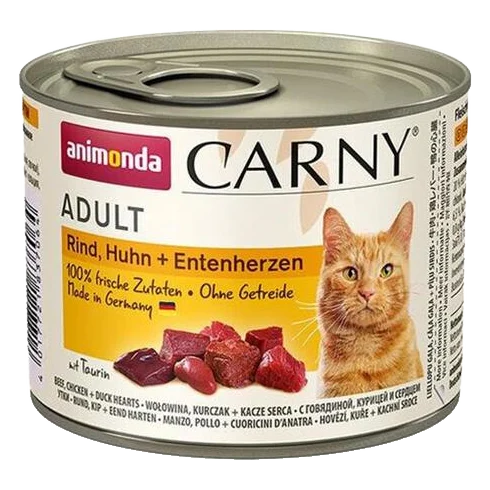 Animonda CARNY® cat Adult hovädzie,kura a kačacie srdiečka bal. 6 x 200 g konzerva