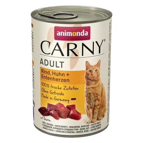 Animonda CARNY® cat Adult hovädzie,kura a kačacie srdiečka bal. 6 x 400 g konzerva
