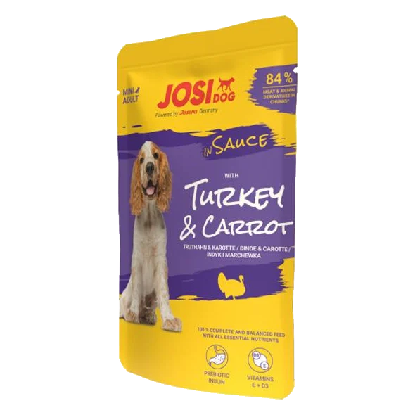 JosiDog kapsička Mini Dog Turkey&Carrot in Sauce 100 g