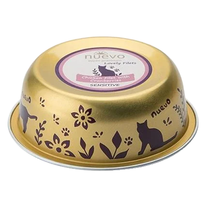 NUEVO cat Sensitive Chicken FILET with Cranberries bal. 12x85 g vanička