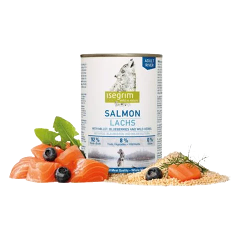 ISEGRIM dog Adult  Salmon with Millet, Blueberries & Wild Herbs  bal. 6 x 800 g konzerva