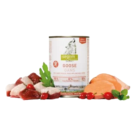 ISEGRIM dog Adult Goose with Sweet Potato, Rose Hip & Wild Herbs bal. 6 x 800 g konzerva