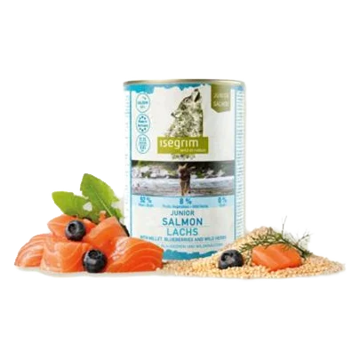 ISEGRIM dog Junior Salmon with Millet, Blueberries & Wild Herbs bal. 6 x 800 g konzerva