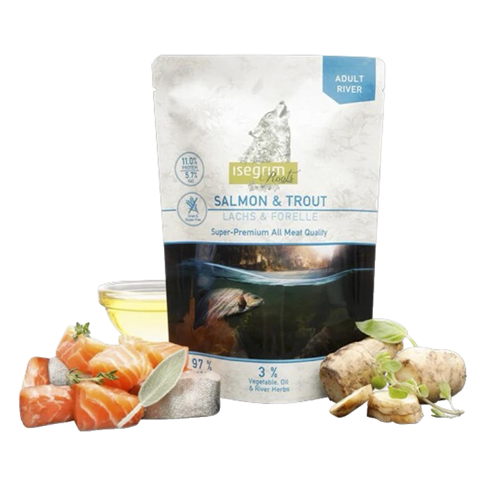 ISEGRIM Roots dog Adult Losos & Pstruh kaps. 410g