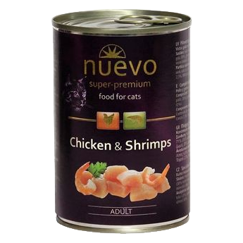NUEVO cat Kura a Krevety konzerva 400g