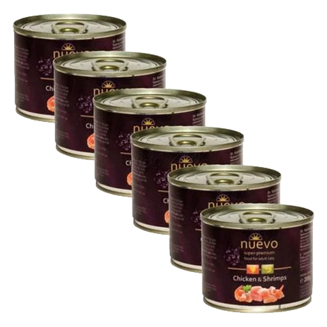 NUEVO cat Adult Chicken & Shrimps bal. 6 x 200 g konzerva