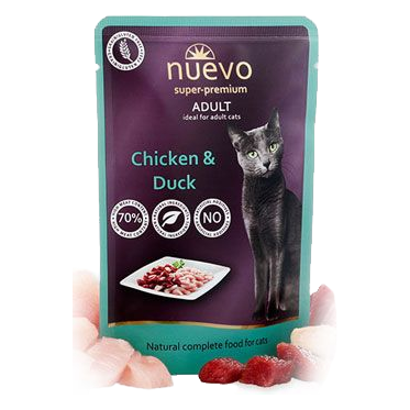 NUEVO cat kapsička Adult Kačka/Kura 85g