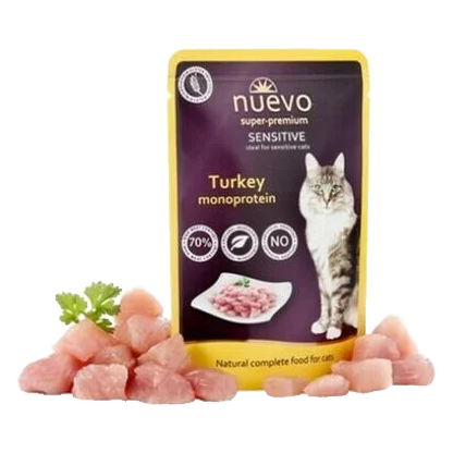 NUEVO cat Adult Sensitive Mono Turkey bal. 16 x 85 g kapsičky