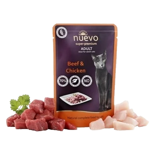 NUEVO cat Adult Beef & Chicken bal. 16 x 85 g kapsičky