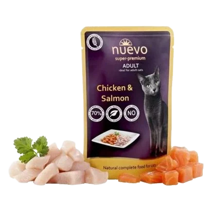 NUEVO cat Adult Chicken & Salmon bal. 16 x 85 g kapsičky