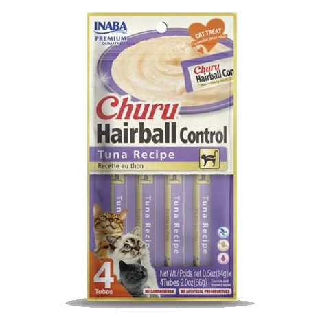 Pamlsok Inaba Churu Hairball cat Tuniak 4 tuby 56 g