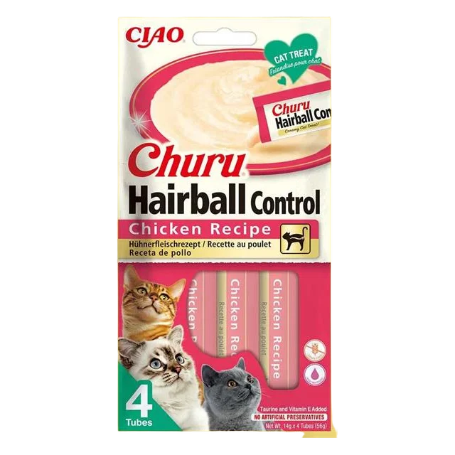Pamlsok Inaba Churu Hairball cat Kura 4 tuby 56 g