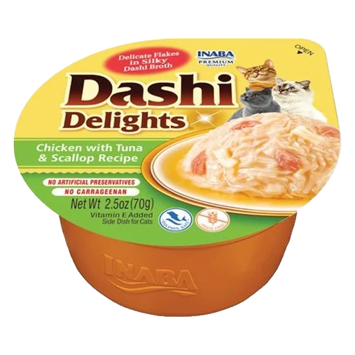 Inaba Dashi Delights cat Kura s tuniakom a hrebenatkou 70 g vanička