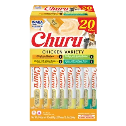 Pamlsok Inaba Churu cat Kura 4 príchute 20 túb 280 g