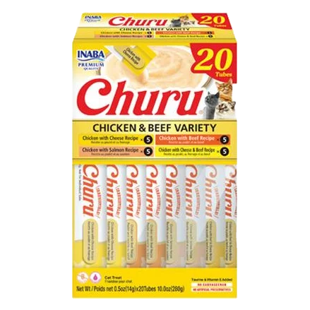 Pamlsok Inaba Churu cat Kura s hovädzím mäsom 4 príchute 20 túb 280 g