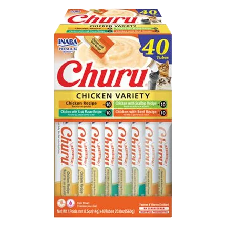 Pamlsok Inaba Churu cat Kura 4 príchute 40 túb 560 g