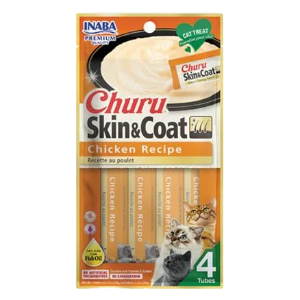 Pamlsok Inaba Churu Skin & Coat cat Kura 4 tuby 56 g