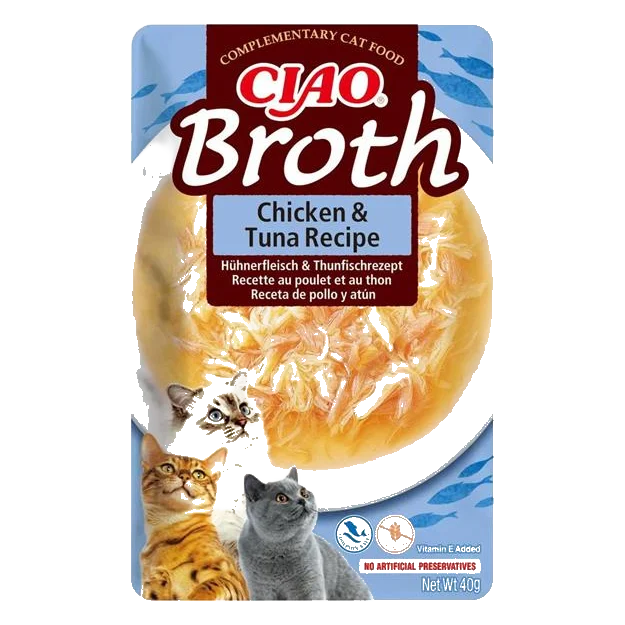 Inaba CIAO Broth Cat Kapsička Kura & Tuniak 1 ks 40 g