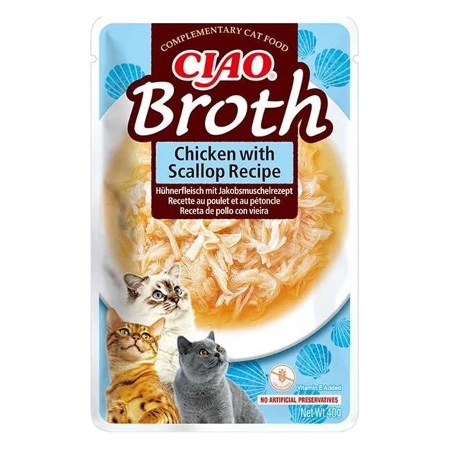 Pamlsok Inaba PS Ciao Broth cat Kura s hrebenatkou 1 ks 40 g